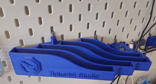 TinkerBit Universal Tablet Dock for IKEA SKÅDIS | Integrated SD Card & Tool Storage | Heavy-Duty Pegboard Stand