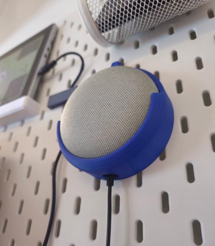 Google Home Mini IKEA SKÅDIS Mount | Round Speaker Holder, Space-Saving Tech Organizer