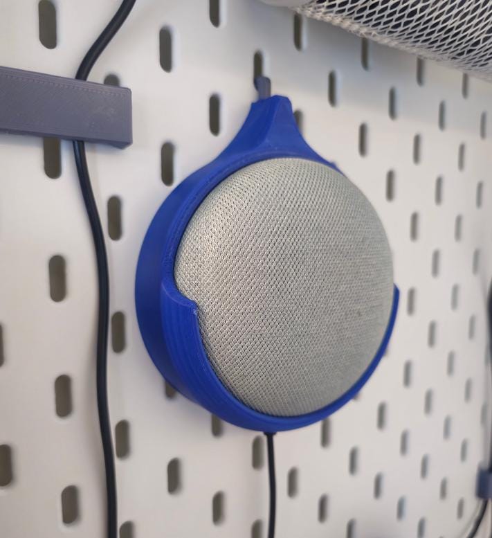 Google Home Mini IKEA SKÅDIS Mount | Round Speaker Holder, Space-Saving Tech Organizer