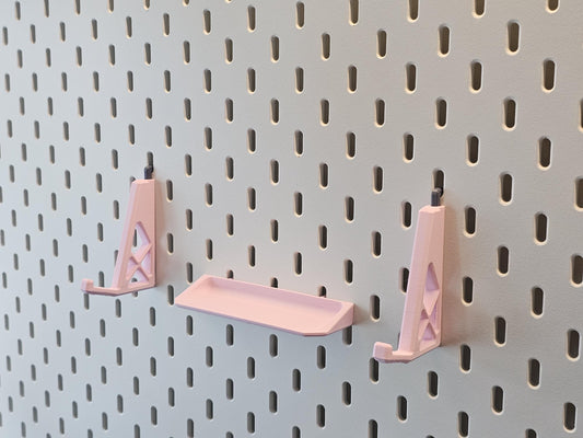 TinkerBit Mechanical Keyboard Mount for IKEA SKÅDIS Pegboard | Angled Display Stand (Cable Tray)
